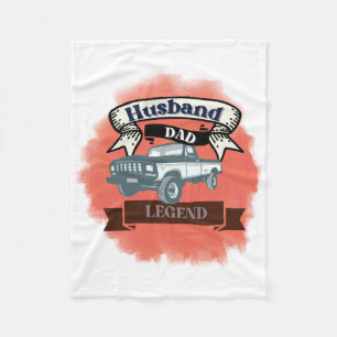 Husband Dad Trucker Legend The Ultimate All-in-One Fleece Blanket