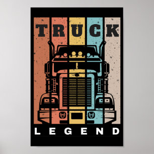 Husband Dad Trucker Legend Truck Poster
