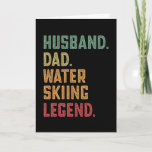 Husband Dad Water skiing Legend ski Card<br><div class="desc">Funny Husband Dad Water skiing Legend design. Ideal Birthday Christmas or Father's Day ski skiier & Water skiing Gift for your dad or husband. Retro present for men,  grandpa,  granddad on Fathers Day.</div>