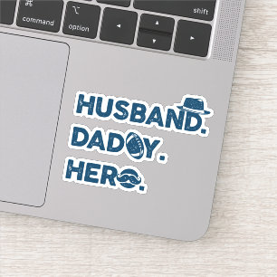 Husband. Daddy. Hero. Retro Graphic