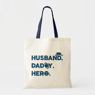 Husband. Daddy. Hero. Retro Graphic Tote Bag