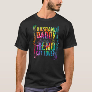 Husband Daddy Protector Hero Cat Tie Dye Golden Fa T-Shirt