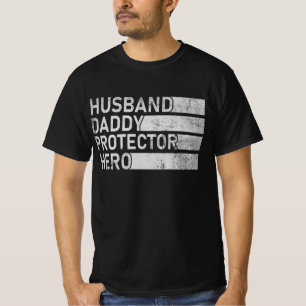 Husband Daddy Protector Hero Cool Father Dad  T-Shirt
