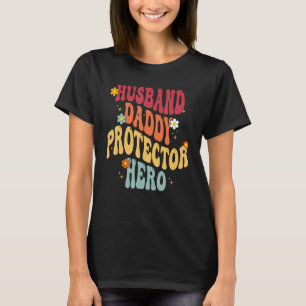 Husband Daddy Protector Hero Father s Day Vintage  T-Shirt