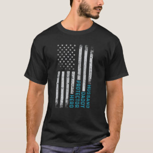 Husband Daddy Protector Hero US Flag Fathers Day f T-Shirt