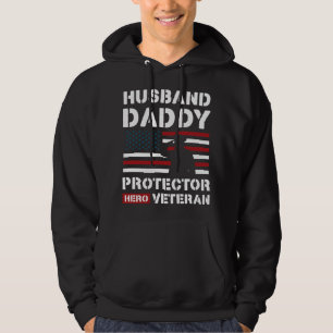Husband Daddy Protector Hero Veteran 125 Hoodie