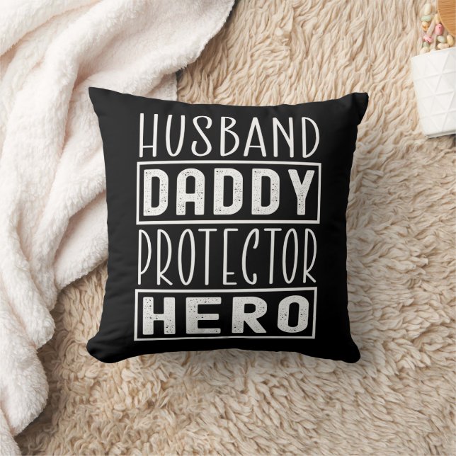 Husband Daddy Protector Hero Veteran Dad  Cushion (Blanket)