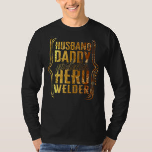Husband Daddy Protector Hero Welder Tie Dye Golden T-Shirt