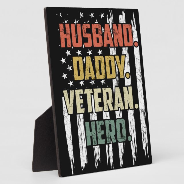 Husband Daddy Veteran Hero Plaque (Side)