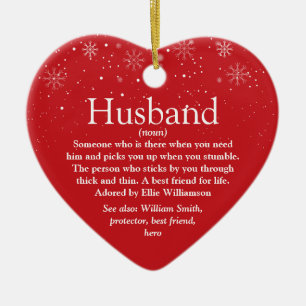 Husband Definition Christmas Holidays Ceramic Ornament