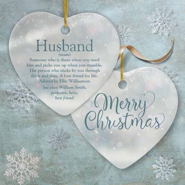 Husband Definition Merry Christmas Holidays Ceramic Ornament (Husband Definition Merry Christmas Holidays Ceramic Ornament)