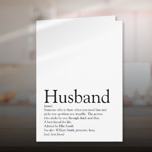 Husband Definition Quote Fun Modern  Card