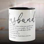 Husband Definition Script Love Heart Two-Tone Coffee Mug<br><div class="desc">Personalise for your special husband to create a unique gift for birthdays,  anniversaries,  weddings,  Christmas or any day you want to show how much he means to you. A perfect way to show him how amazing he is every day. Designed by Thisisnotme©</div>