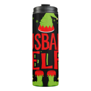 Husband Elf Matching Family Christmas Thermal Tumbler