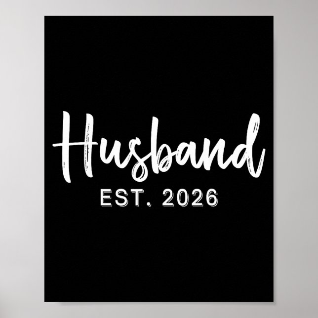 Husband Est 2026 Hubby Just Married Honeymoon Wedd Poster (Front)