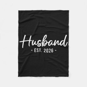Husband Est 2026 Married Honeymoon Bride Mrs. His Fleece Blanket