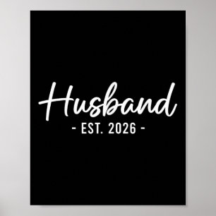 Husband Est 2026 Married Honeymoon Bride Mrs. His Poster