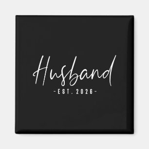 Husband Est 2026 Married Honeymoon Wedding Couple Magnet