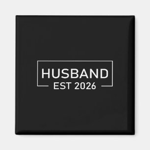 Husband Est 2026 Married Honeymoon Wedding Couples Magnet