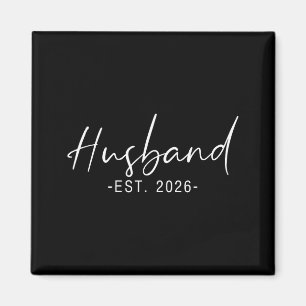 Husband Est 2026 Married Honeymoon Wedding Couples Magnet
