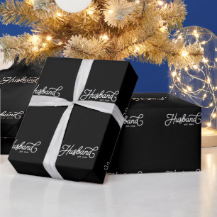Husband Est 2026 Wedding Just Married Honeymoon Wrapping Paper