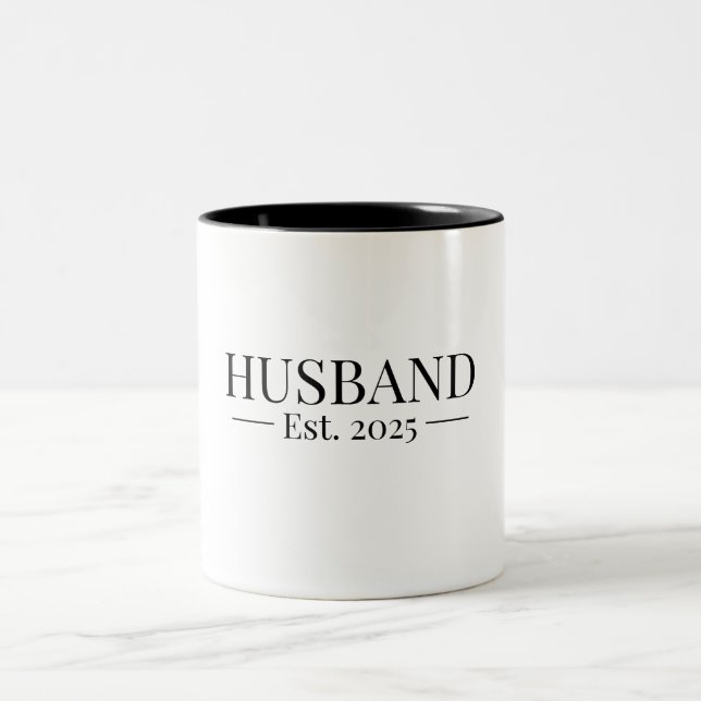Husband Established 2025 Two-Tone Coffee Mug (Center)