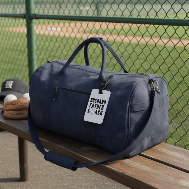 Husband Father Coach Baseball Dad Quote Luggage Tag (Creator Uploaded)