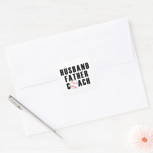 Husband Father Coach Baseball Dad Quote Square Sticker