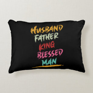 Husband, Father, King, Blessed Man Father's Day Decorative Cushion