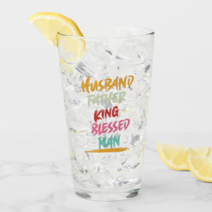 Husband, Father, King, Blessed Man Father's Day Glass