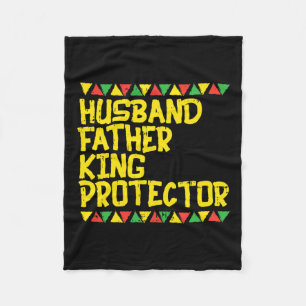 Husband Father King Protector Kente Black African  Fleece Blanket