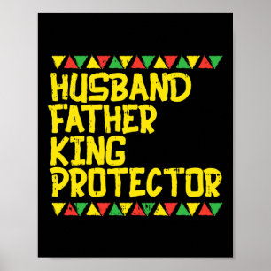 Husband Father King Protector Kente Black African Poster
