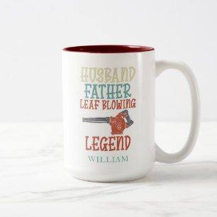 Husband Father Leaf Blower Legend Personalised Two-Tone Coffee Mug