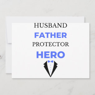 Husband Father Protector Hero bl Holiday Card
