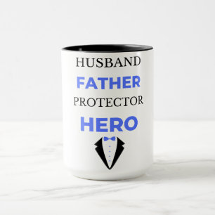 Husband Father Protector Hero bl Mug