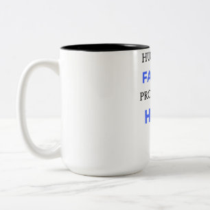 Husband Father Protector Hero bl Two-Tone Coffee Mug