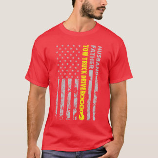 Husband Fatherowruck Driver American Flagowing Dad T-Shirt
