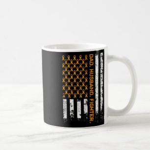 Husband Fighter Ribbon Usa Flag Leukaemia Awarenes Coffee Mug
