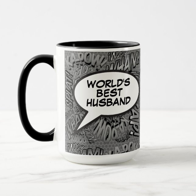 Husband Fun Modern Cool Black and White Mug (Left)
