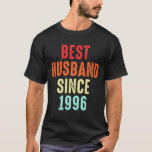 Husband Gift Best Since1996 Marriage Groom Present T-Shirt<br><div class="desc">Husbands who got married in 1996 deserve this funny vintage gift as a birthday present or christmas present. Every men who has been a groom for his marriage will love this funny gift.</div>