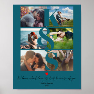 Husband Gifts Newlywed Couple Photo Collage Poster