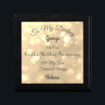Husband Golden Wedding Anniversary Keepsake Box<br><div class="desc">Gorgeous Gold sparkly personalised Husband Golden Wedding Anniversary Keepsake / Gift Box.</div>