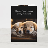 Husband Happy Anniversary Cute Dog Puppy Love
