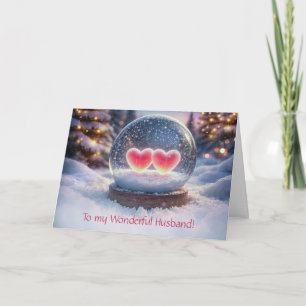 Husband Happy Holidays Christmas Two Hearts Card
