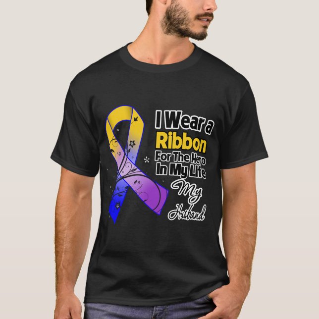 Husband Hero in My Life Bladder Cancer T-Shirt (Front)