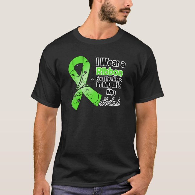Husband Hero in My Life Lymphoma Ribbon T-Shirt (Front)