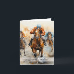 Husband Horse Racing Birthday Card<br><div class="desc">Easy edit horse racing greeting card design,  perfect choice for all horse racing and sports fans,  make a great impression with this card design today.</div>