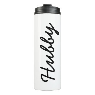 Husband Hubby Cool Trendy Black White Simple Thermal Tumbler