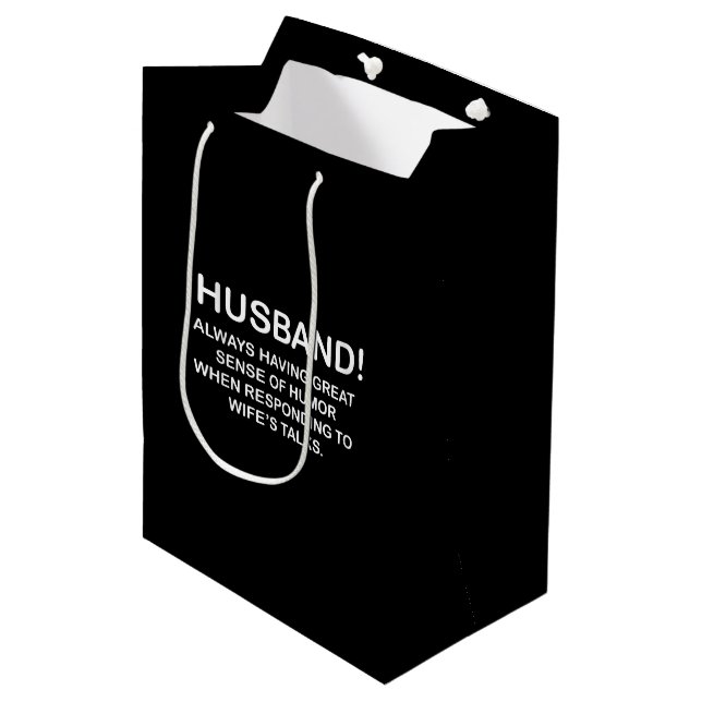 Husband Hubby Quote Funny Husband Medium Gift Bag (Front Angled)