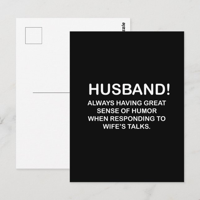 Husband Hubby Quote Funny Husband Postcard (Front/Back)